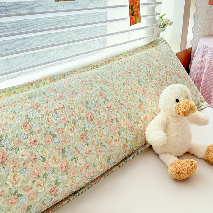 91家纺网 家纺一手货源 找家纺 （总）麦田家纺 2025新款云感木棉皱皱双层纱长枕