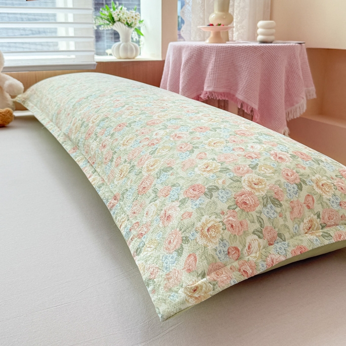 91家纺网 家纺一手货源 找家纺 （总）麦田家纺 2025新款云感木棉皱皱双层纱长枕