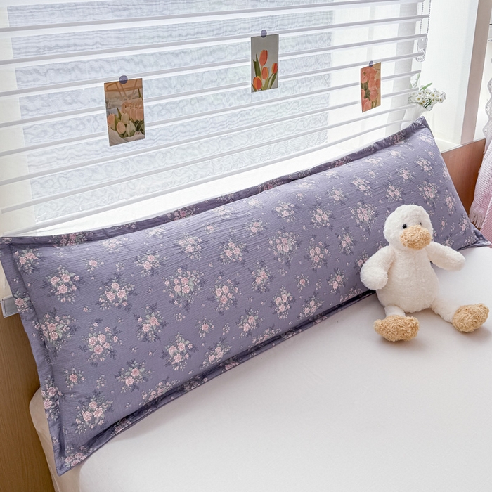 91家纺网 家纺一手货源 找家纺 （总）麦田家纺 2025新款云感木棉皱皱双层纱长枕