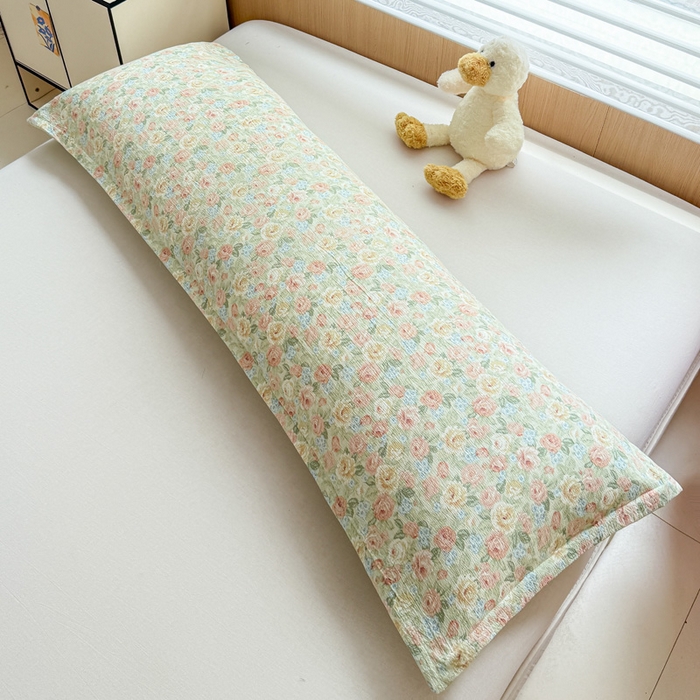 91家纺网 家纺一手货源 找家纺 （总）麦田家纺 2025新款云感木棉皱皱双层纱长枕