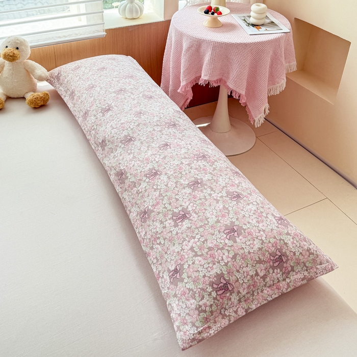 91家纺网 家纺一手货源 找家纺 麦田家纺 2025新款云感木棉皱皱双层纱长枕 繁花