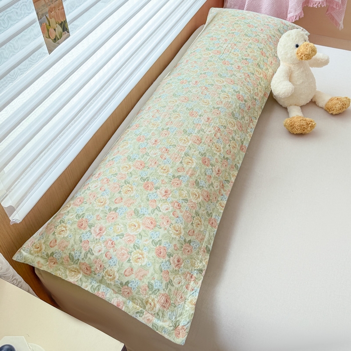 91家纺网 家纺一手货源 找家纺 （总）麦田家纺 2025新款云感木棉皱皱双层纱长枕