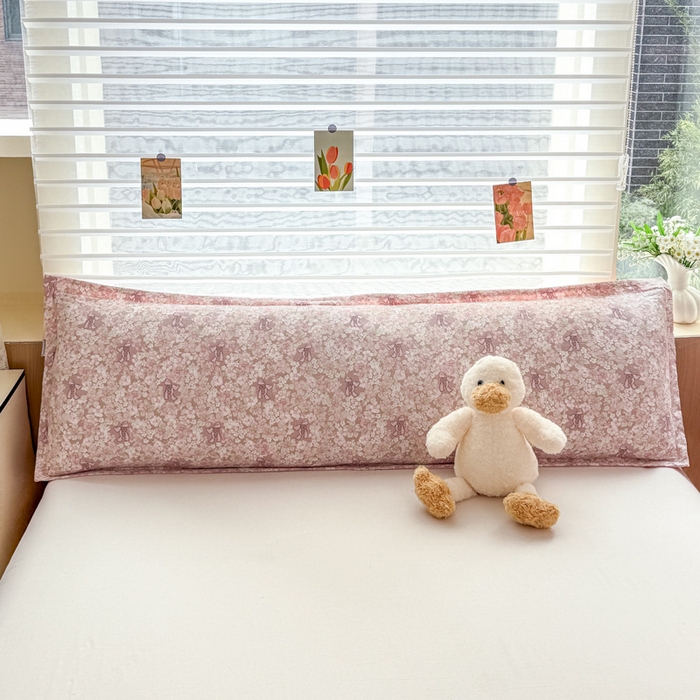 91家纺网 家纺一手货源 找家纺 麦田家纺 2025新款云感木棉皱皱双层纱长枕 繁花