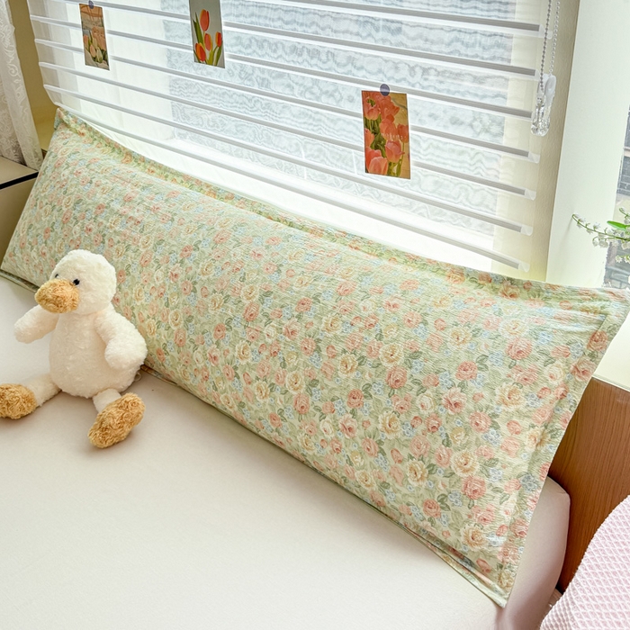 91家纺网 家纺一手货源 找家纺 （总）麦田家纺 2025新款云感木棉皱皱双层纱长枕