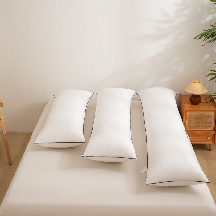 91家纺网 家纺一手货源 找家纺 麦田家纺 2025新款云感木棉皱皱双层纱长枕 纯白