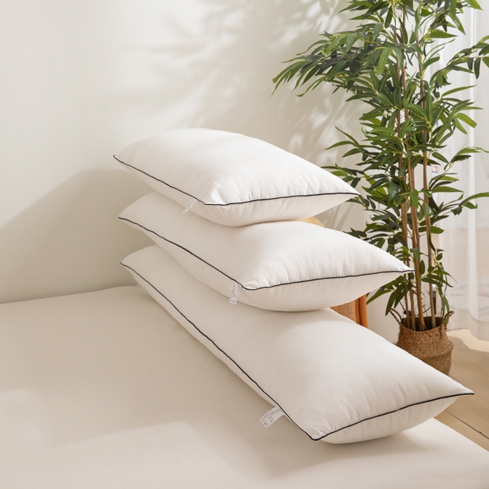 91家纺网 家纺一手货源 找家纺 麦田家纺 2025新款云感木棉皱皱双层纱长枕 纯白