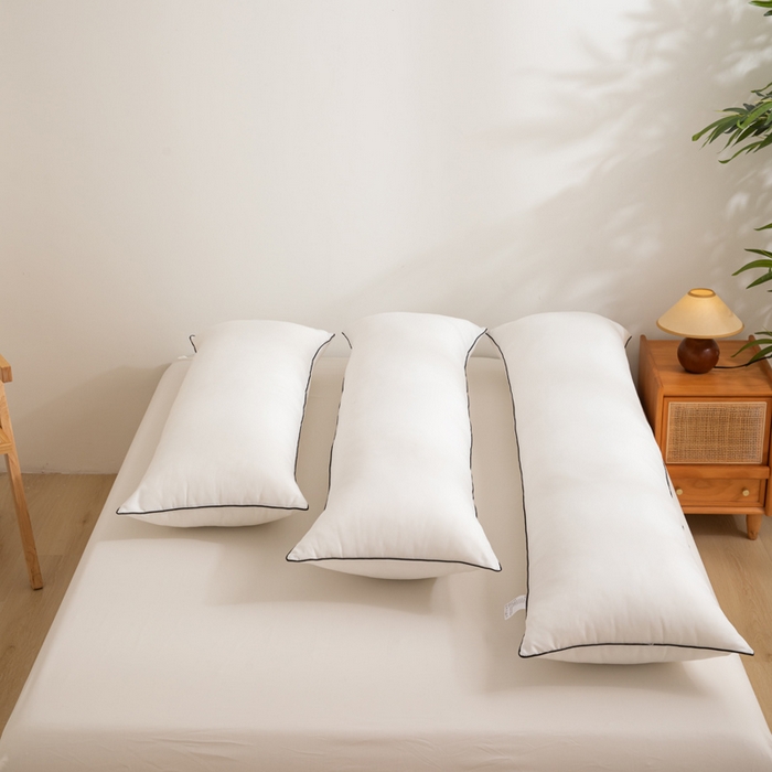 91家纺网 家纺一手货源 找家纺 麦田家纺 2025新款云感木棉皱皱双层纱长枕 纯白