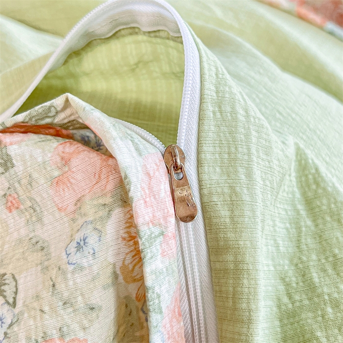 91家纺网 家纺一手货源 找家纺 （总）麦田家纺 2025新款A类云感木棉皱皱双层纱印花四件套