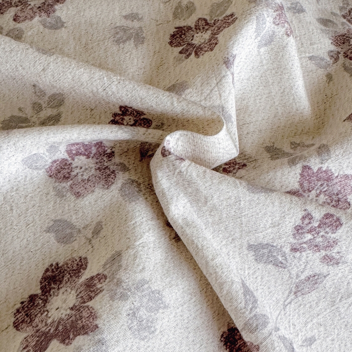 91家纺网 家纺一手货源 找家纺 麦田家纺 2025新款A类棉麻四件套系列 花香满园-红