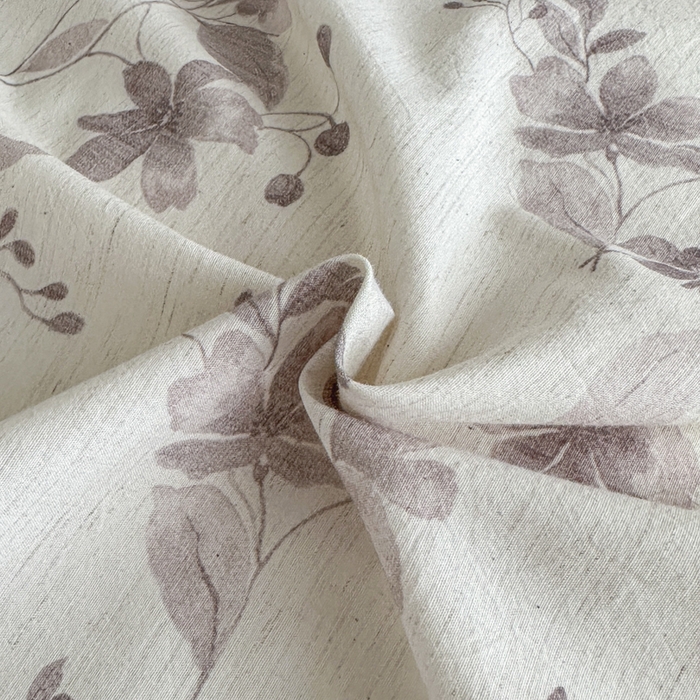 91家纺网 家纺一手货源 找家纺 麦田家纺 2025新款A类棉麻四件套系列 花间意境-红