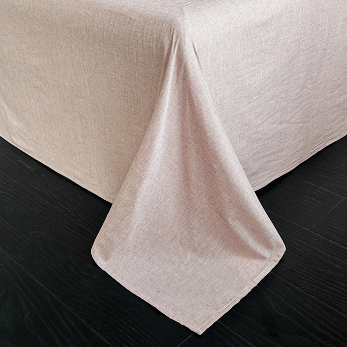 91家纺网 家纺一手货源 找家纺 麦田家纺 2025新款A类棉麻四件套系列 花间意境-红