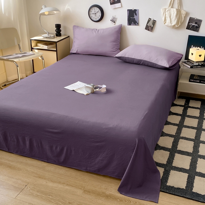 91家纺网 家纺一手货源 找家纺 （总）夜笙家纺 2025新款纯色水洗棉双层纱单品床单