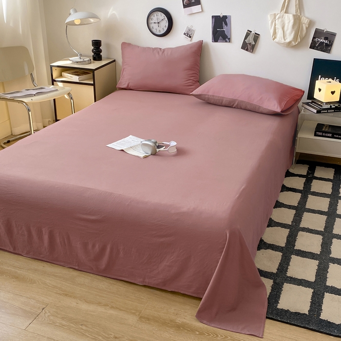 91家纺网 家纺一手货源 找家纺 （总）夜笙家纺 2025新款纯色水洗棉双层纱单品床单