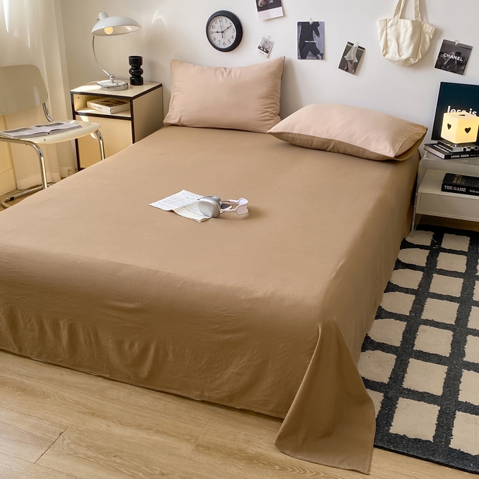 91家纺网 家纺一手货源 找家纺 （总）夜笙家纺 2025新款纯色水洗棉双层纱单品床单