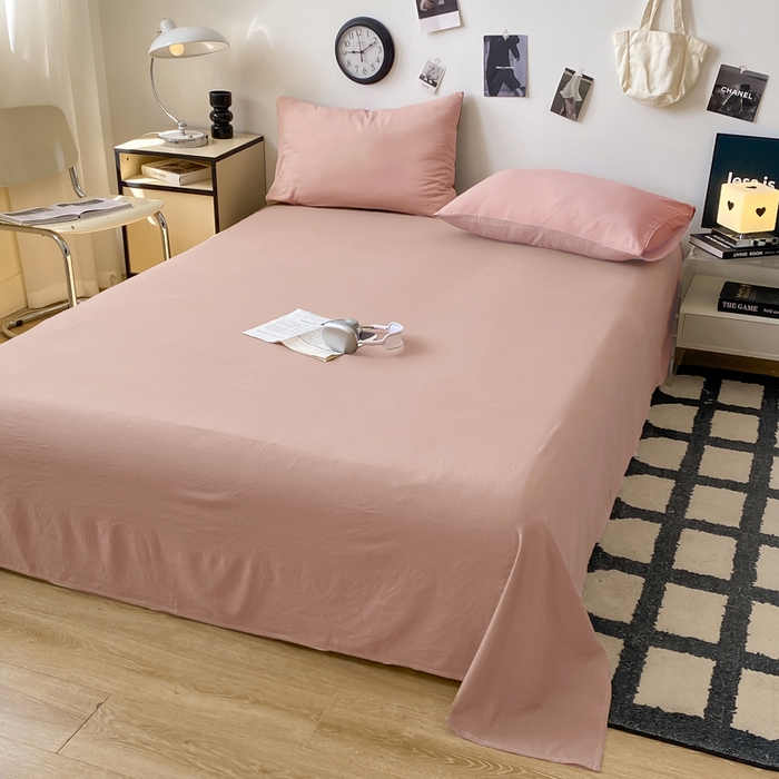 91家纺网 家纺一手货源 找家纺 （总）夜笙家纺 2025新款纯色水洗棉双层纱单品床单