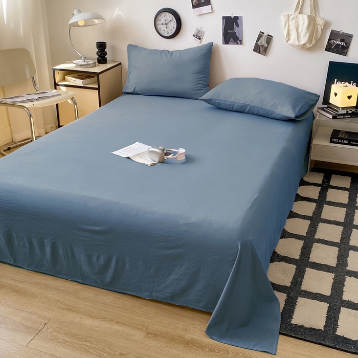 91家纺网 家纺一手货源 找家纺 （总）夜笙家纺 2025新款纯色水洗棉双层纱单品床单