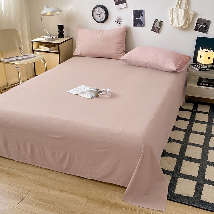 91家纺网 家纺一手货源 找家纺 （总）夜笙家纺 2025新款纯色水洗棉双层纱单品床单