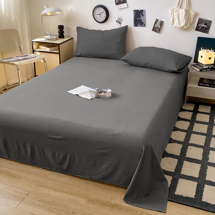 91家纺网 家纺一手货源 找家纺 （总）夜笙家纺 2025新款纯色水洗棉双层纱单品床单