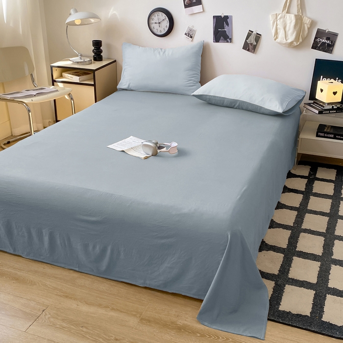 91家纺网 家纺一手货源 找家纺 （总）夜笙家纺 2025新款纯色水洗棉双层纱单品床单