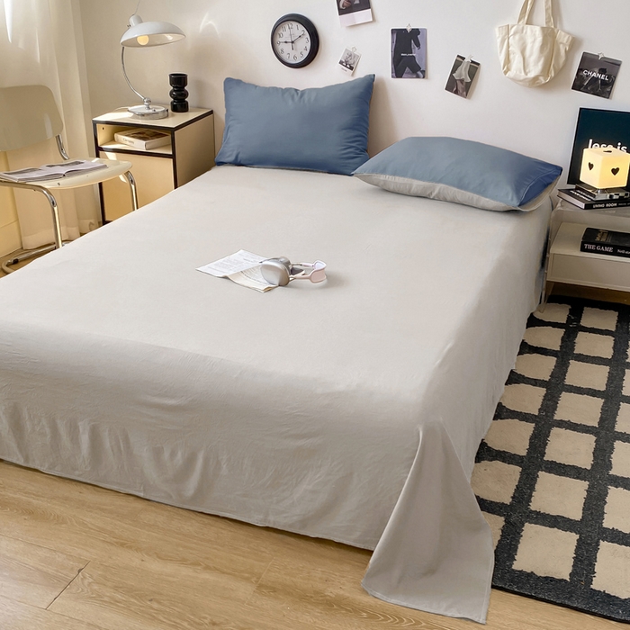 91家纺网 家纺一手货源 找家纺 （总）夜笙家纺 2025新款纯色水洗棉双层纱单品床单