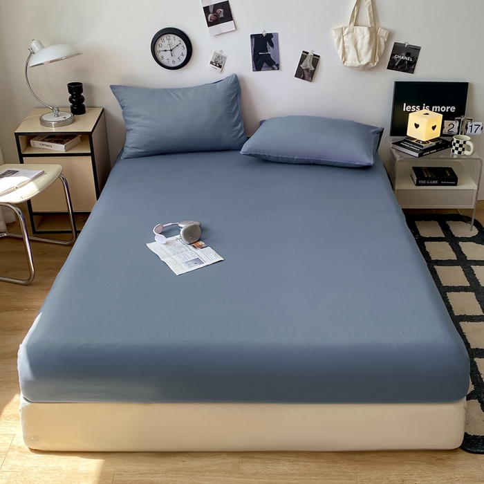 91家纺网 家纺一手货源 找家纺 （总）夜笙家纺 2025新款纯色水洗棉双层纱单品床笠