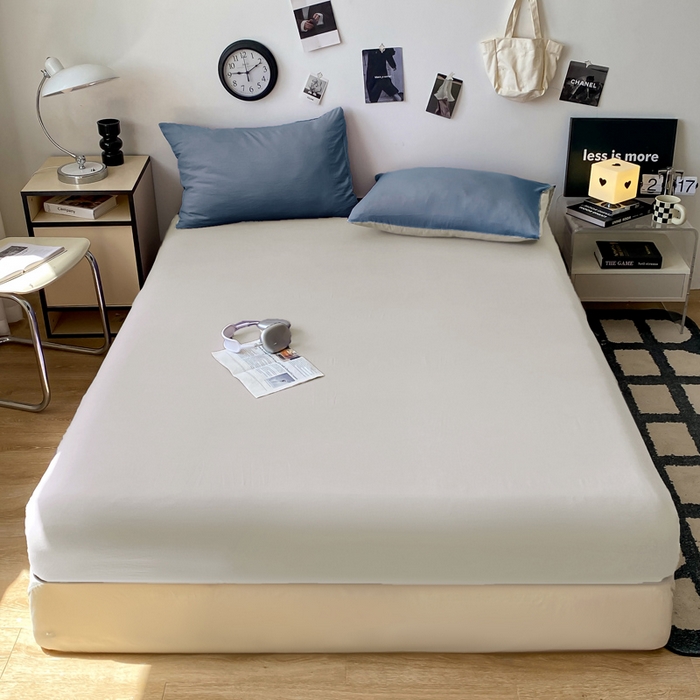 91家纺网 家纺一手货源 找家纺 （总）夜笙家纺 2025新款纯色水洗棉双层纱单品床笠