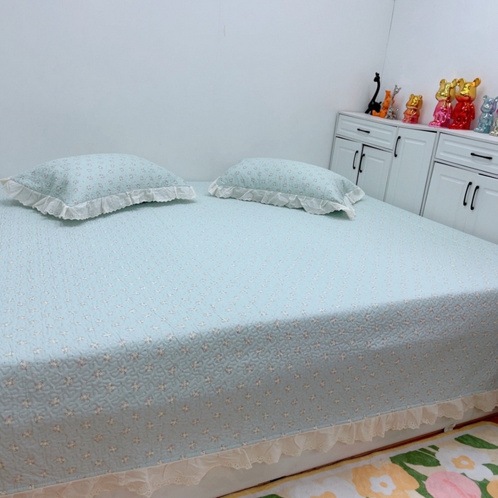 91家纺网 家纺一手货源 找家纺 暖居 2025新款纯棉绗缝夹棉榻榻米支持定制防滑全棉印花小碎花农村大炕盖三件套系列兰庭