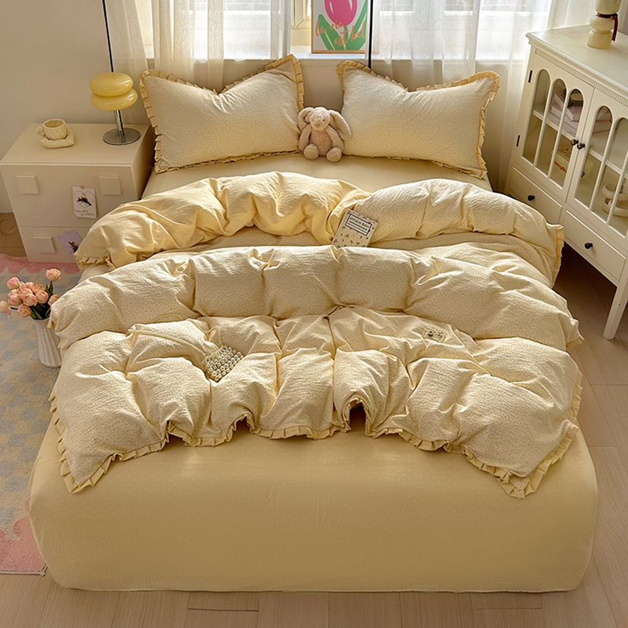 （总）春光里 2025新款高克重皱皱纱四件套