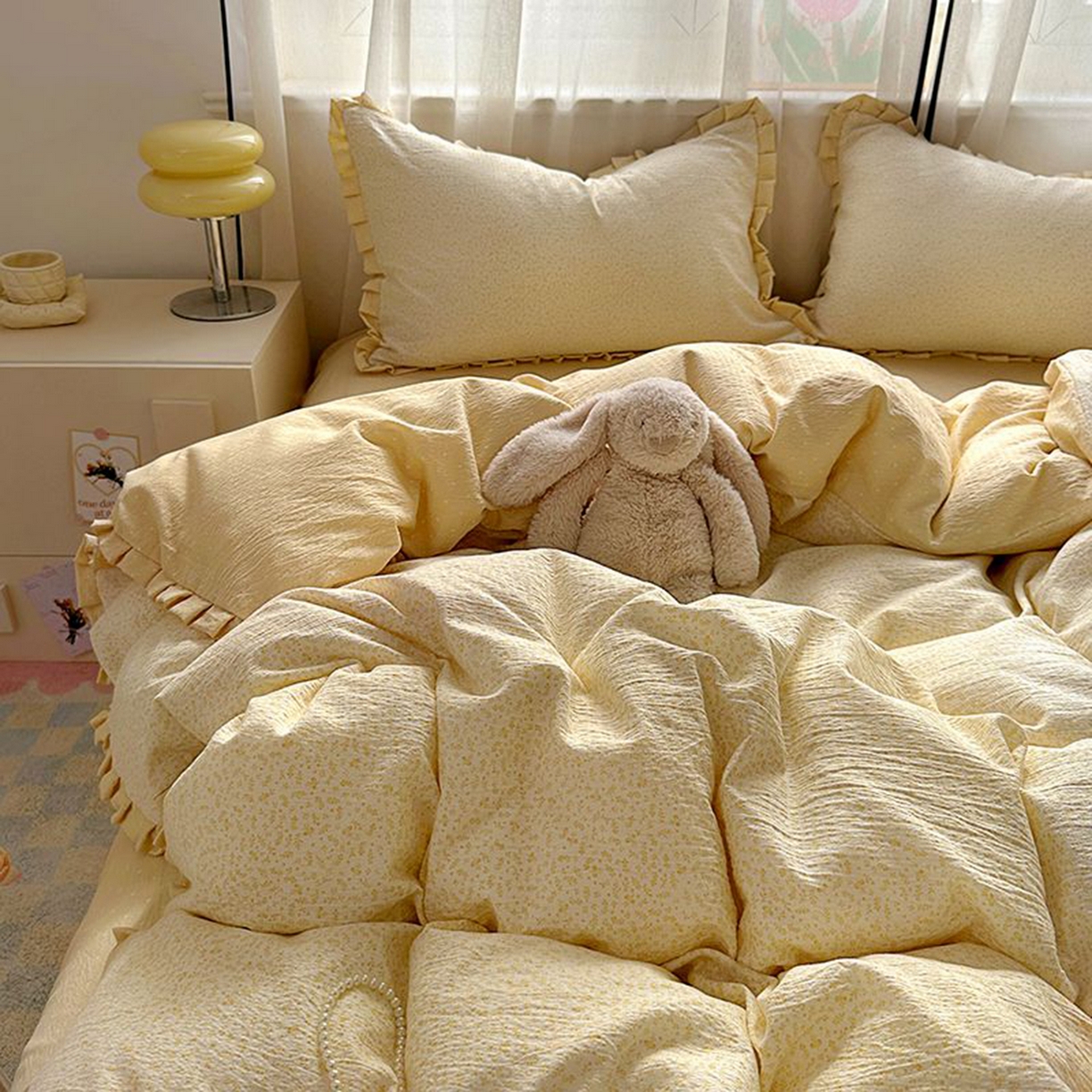 91家纺网 家纺一手货源 找家纺 （总）春光里 2025新款高克重皱皱纱四件套