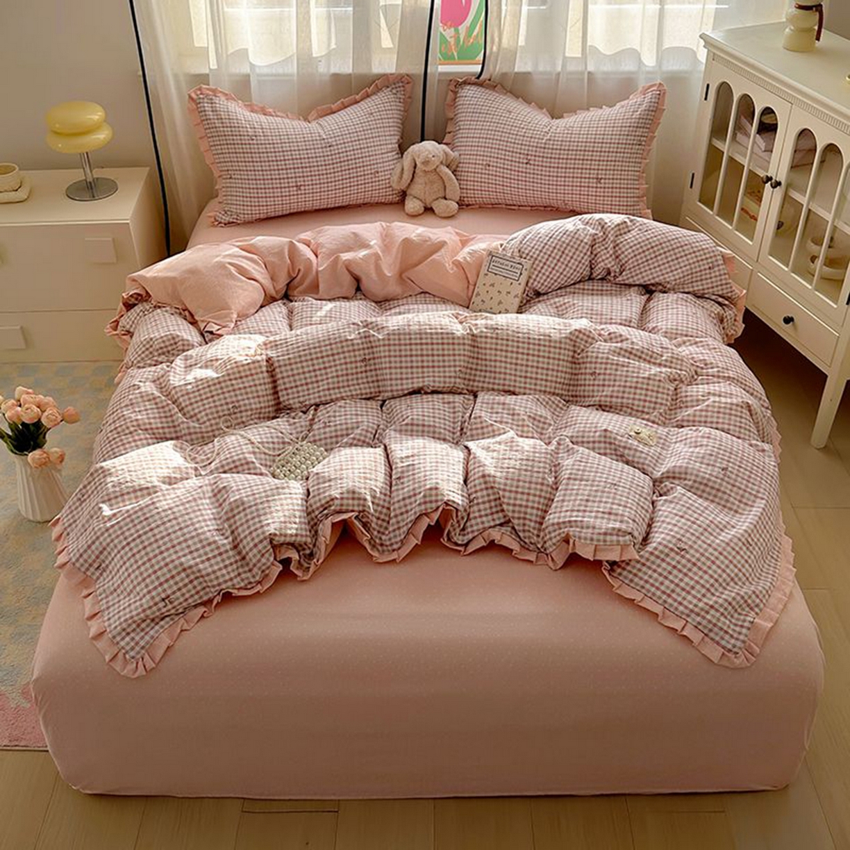 91家纺网 家纺一手货源 找家纺 （总）春光里 2025新款高克重皱皱纱四件套