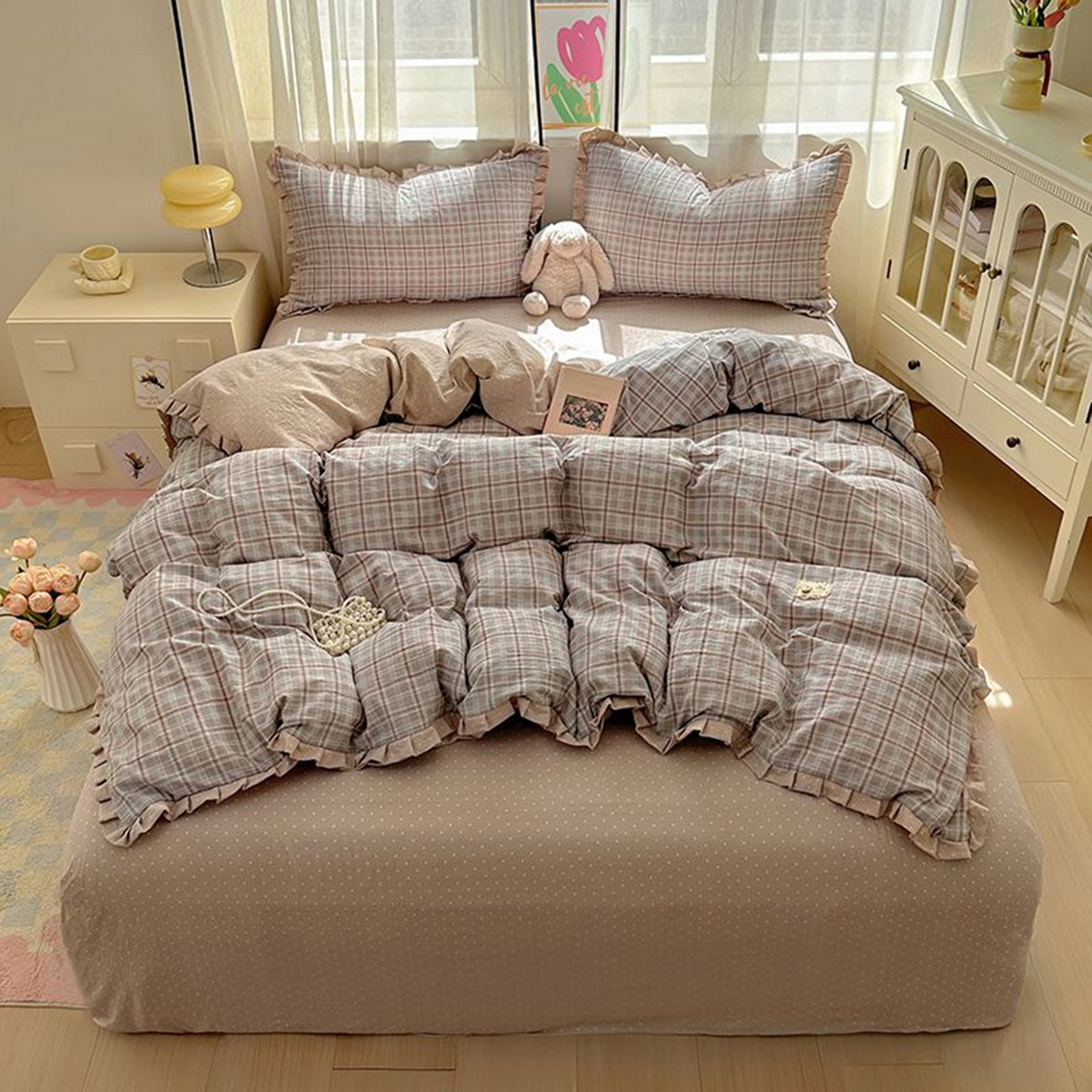 91家纺网 家纺一手货源 找家纺 （总）春光里 2025新款高克重皱皱纱四件套