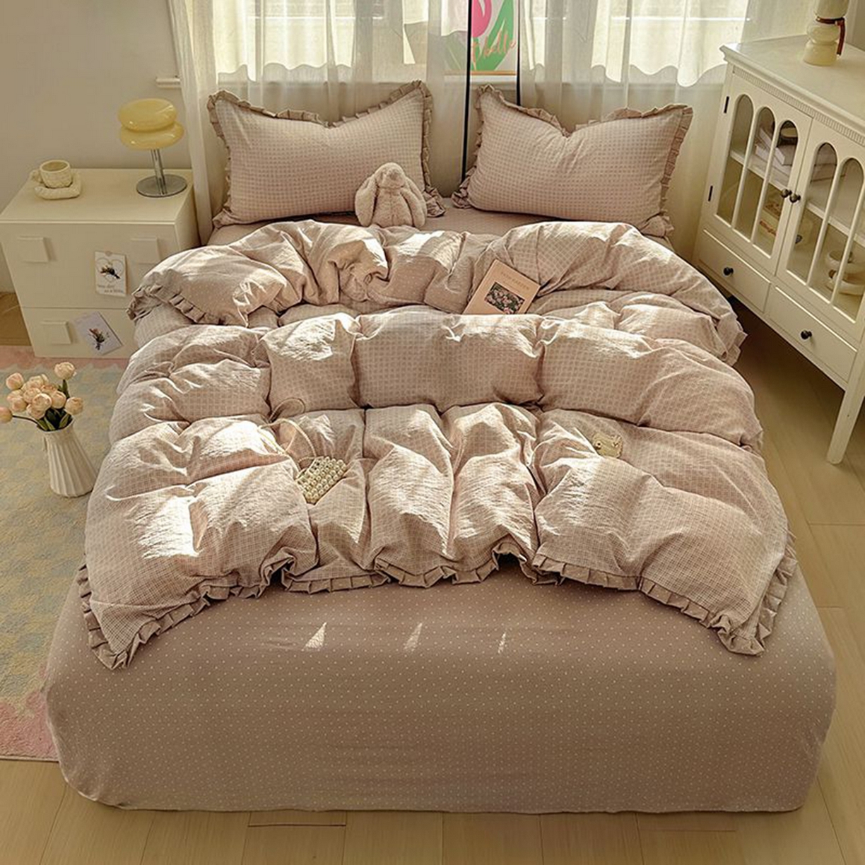 91家纺网 家纺一手货源 找家纺 （总）春光里 2025新款高克重皱皱纱四件套