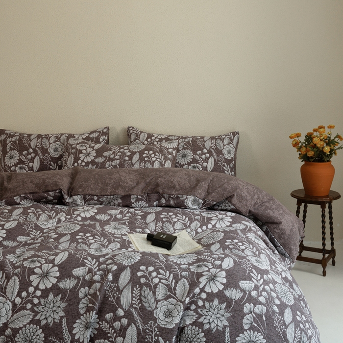 91家纺网 家纺一手货源 找家纺 （总）大境 2025秋冬新款加厚复古风多层纱轻磨毛四件套