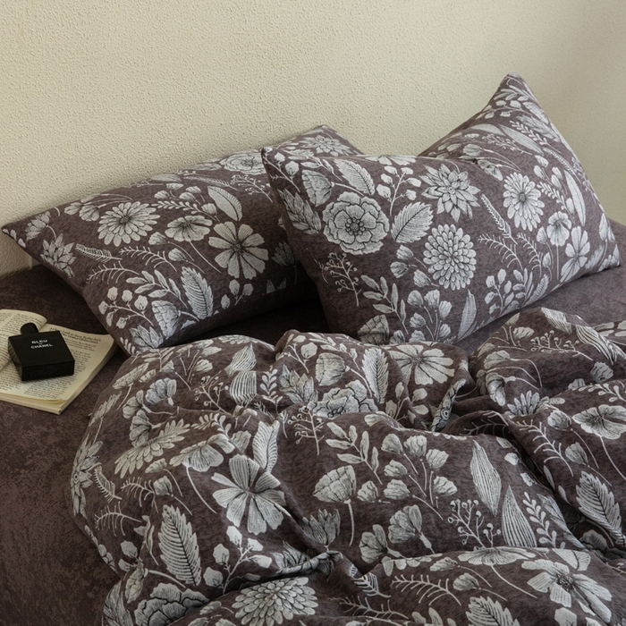 91家纺网 家纺一手货源 找家纺 （总）大境 2025秋冬新款加厚复古风多层纱轻磨毛四件套