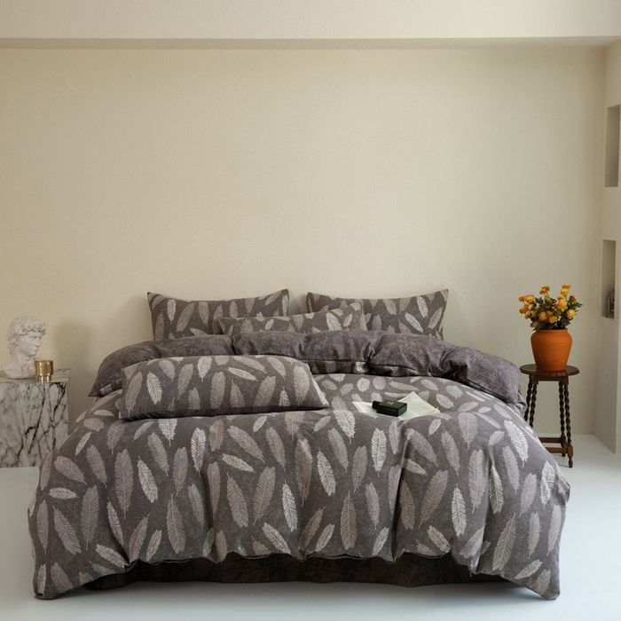 91家纺网 家纺一手货源 找家纺 （总）大境 2025秋冬新款加厚复古风多层纱轻磨毛四件套