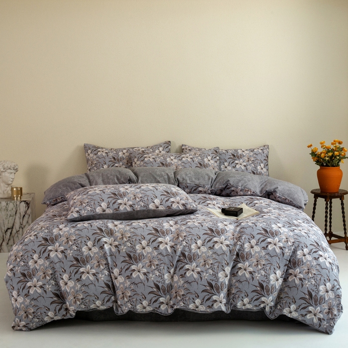 91家纺网 家纺一手货源 找家纺 （总）大境 2025秋冬新款加厚复古风多层纱轻磨毛四件套