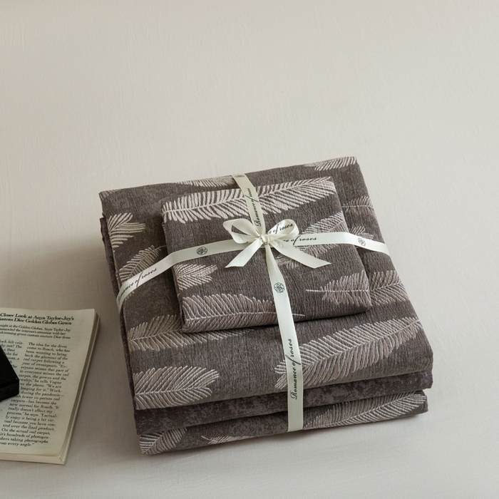 91家纺网 家纺一手货源 找家纺 大境 2025秋冬新款加厚复古风多层纱轻磨毛四件套 大羽