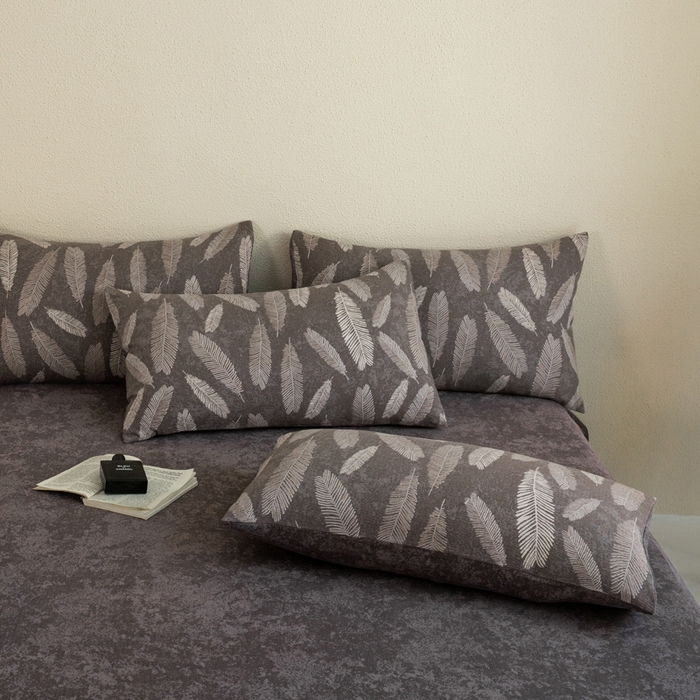 91家纺网 家纺一手货源 找家纺 大境 2025秋冬新款加厚复古风多层纱轻磨毛四件套 大羽