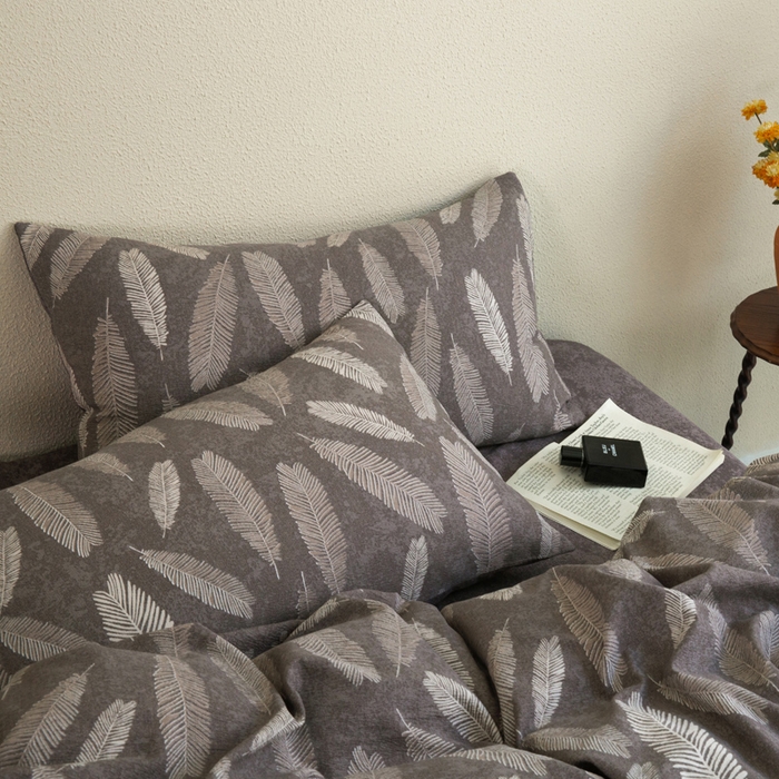 91家纺网 家纺一手货源 找家纺 大境 2025秋冬新款加厚复古风多层纱轻磨毛四件套 大羽