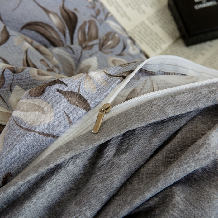 91家纺网 家纺一手货源 找家纺 大境 2025秋冬新款加厚复古风多层纱轻磨毛四件套 黛秋