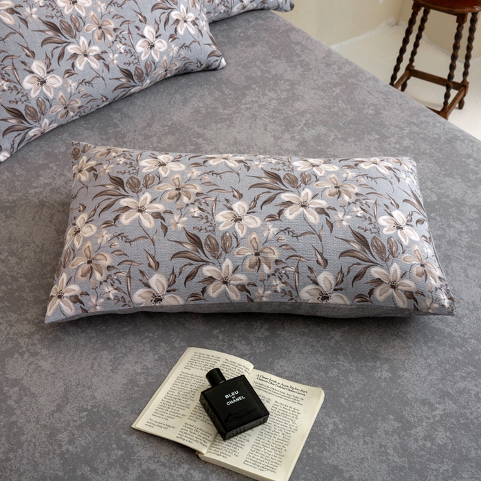 91家纺网 家纺一手货源 找家纺 大境 2025秋冬新款加厚复古风多层纱轻磨毛四件套 黛秋