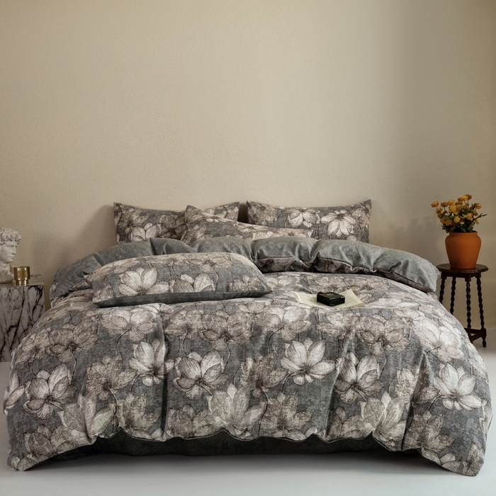 大境 2025秋冬新款加厚复古风多层纱轻磨毛四件套 洛蔓