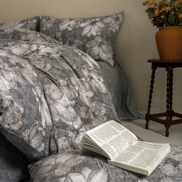 91家纺网 家纺一手货源 找家纺 大境 2025秋冬新款加厚复古风多层纱轻磨毛四件套 洛蔓