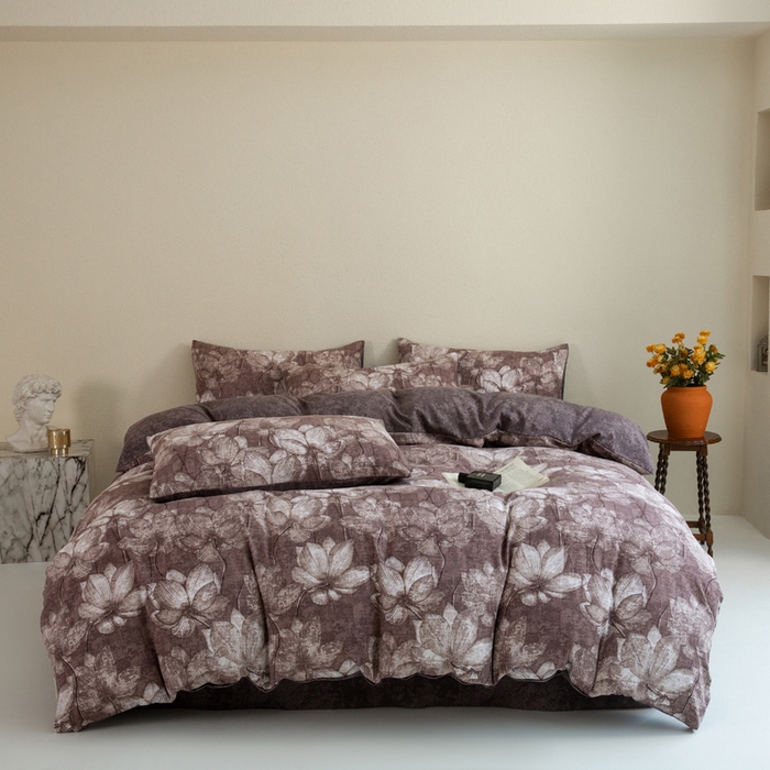 大境 2025秋冬新款加厚复古风多层纱轻磨毛四件套 梦时光