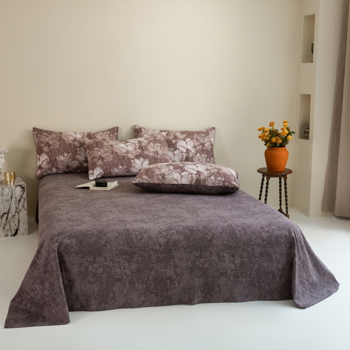 91家纺网 家纺一手货源 找家纺 大境 2025秋冬新款加厚复古风多层纱轻磨毛四件套 梦时光