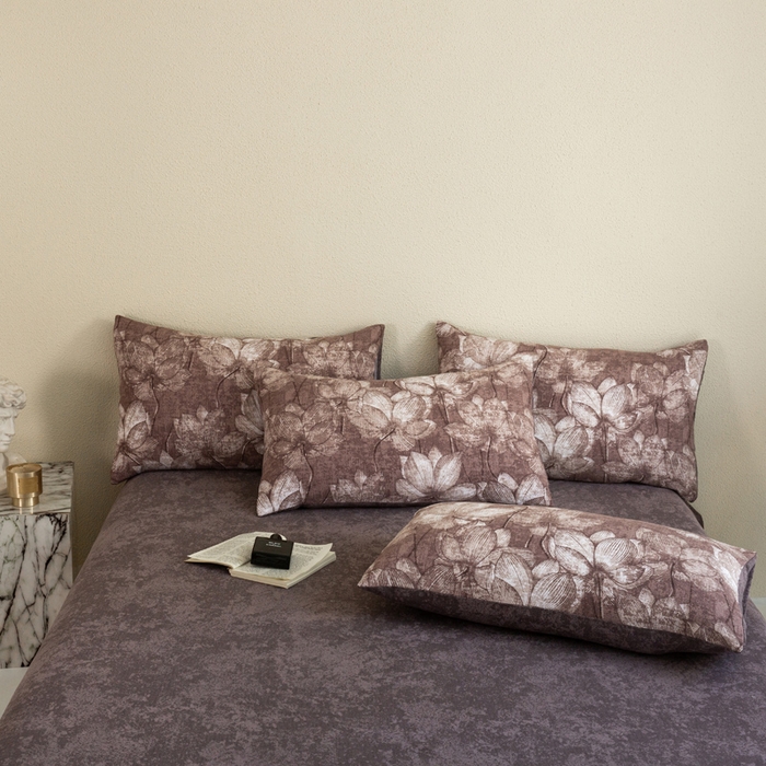 91家纺网 家纺一手货源 找家纺 大境 2025秋冬新款加厚复古风多层纱轻磨毛四件套 梦时光