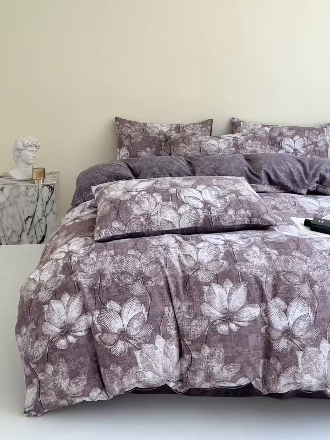 91家纺网 家纺一手货源 找家纺 大境 2025秋冬新款加厚复古风多层纱轻磨毛四件套 梦时光