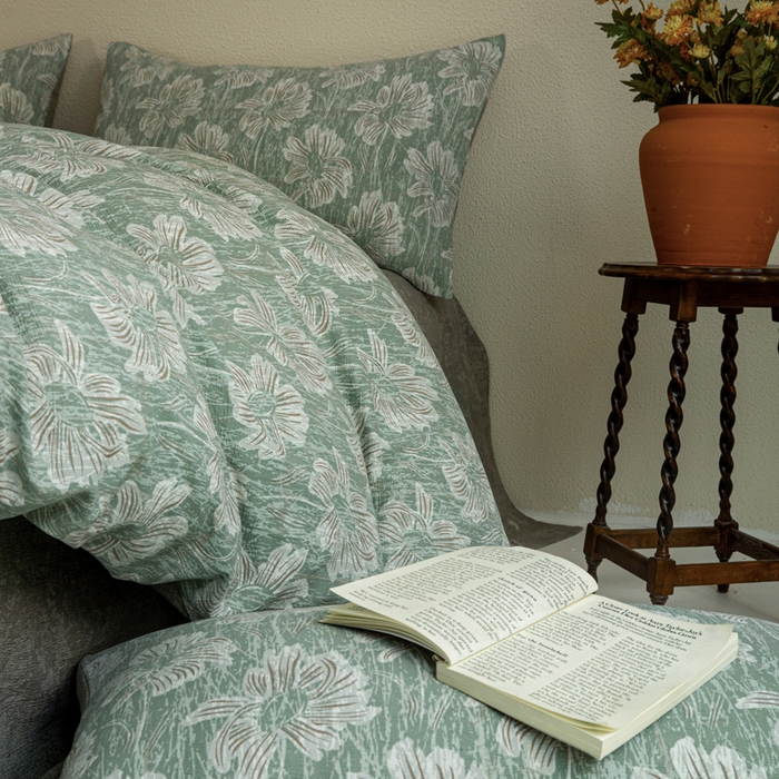 91家纺网 家纺一手货源 找家纺 大境 2025秋冬新款加厚复古风多层纱轻磨毛四件套 西西里