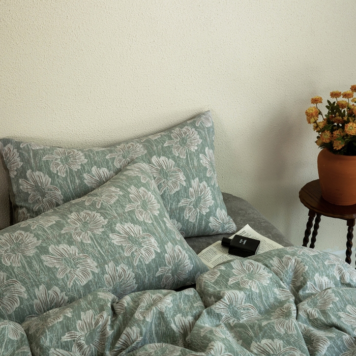 91家纺网 家纺一手货源 找家纺 大境 2025秋冬新款加厚复古风多层纱轻磨毛四件套 西西里