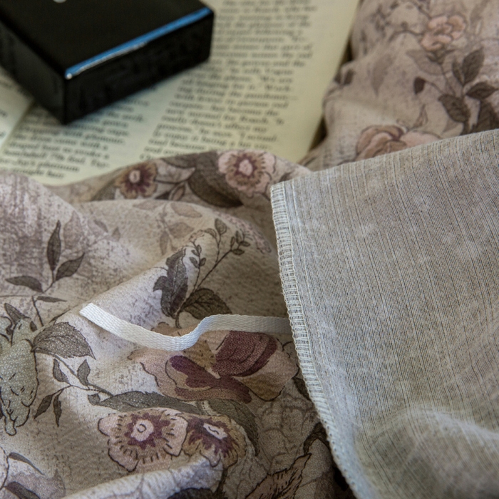 91家纺网 家纺一手货源 找家纺 大境 2025秋冬新款加厚复古风多层纱轻磨毛四件套 云水谣